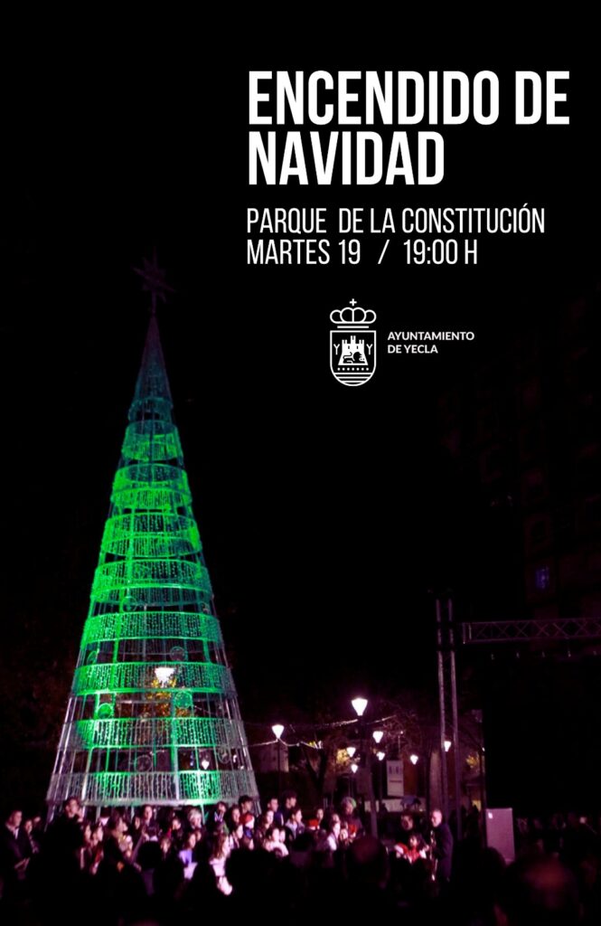 Martes 19 de diciembre, a las 19:00 horas en el Parque de la Constitución acto de Encendido de la Navidad.